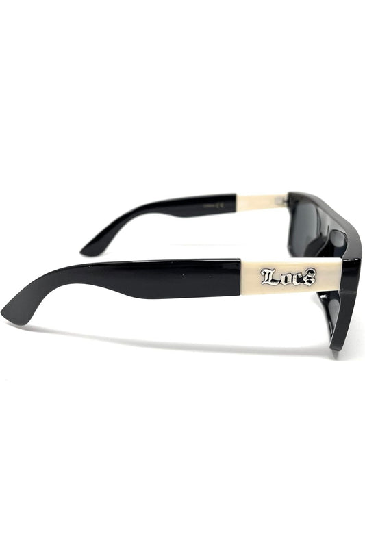 Locs og sunglasses black and cream frame